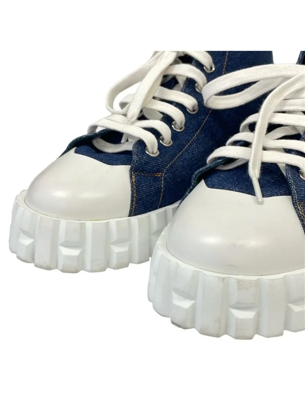 Hermes Climb Denim High Cut Sneakers 41.5 Indigo